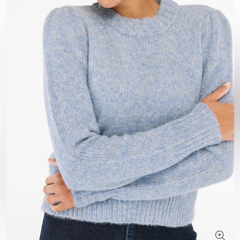 J. Crew Heather Blue 100% Lambswool Crewneck Sweater size XS